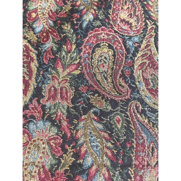 Vintage Tapestry Fabric 4 Yards Paisley Upholstery Bohemian Jacquard Brocade - Picture 8 of 10